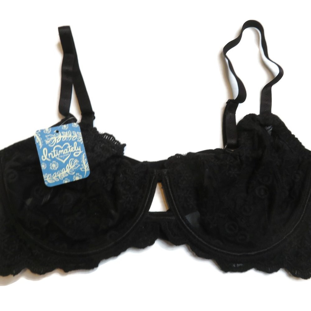 Free People Black Onyx Daydreamer Lace Underwire Bra 36D